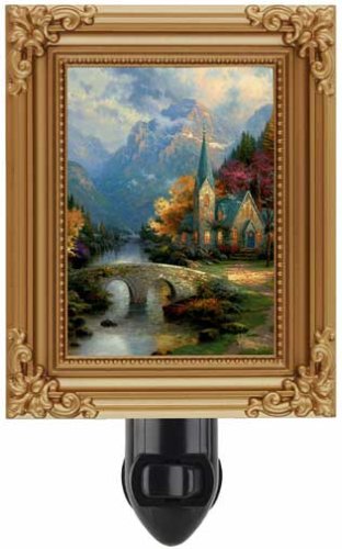 Thomas Kinkade, "The Mountain Chapel" Vertical Framed Night Light - 75793
