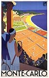 Vintage Monte Carlo France Resort Tennis Poster Broders by Roger Broders