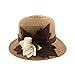 Elegant Flower Straw Sun Hat, Tan