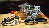NEW COOKPRO 540 STEEL COOKWARE SET 20PC TEMP GAUGE KNOBS - 540