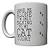 P&B Leave Me Alone Talking to My Cat Ceramic Coffee Mugs 11 oz