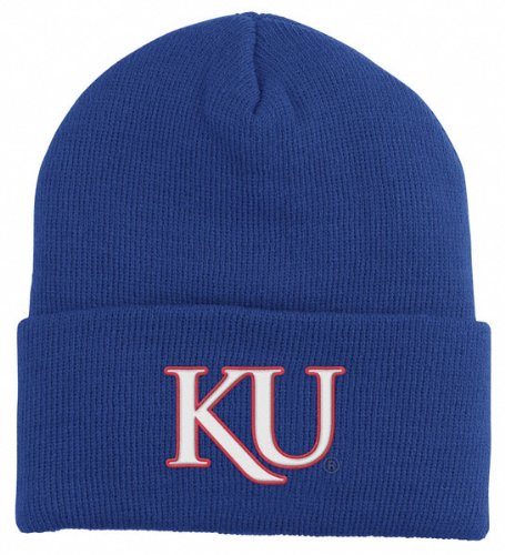 Kansas Jayhawks adidas Royal Basic Logo Cuffed Knit Hat