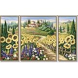 Schipper 926 0424 - Malen nach Zahlen, Sommer in der Toskana, 3 Teile, 80x50 cm - Schipper