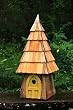 Storybook Hobbit Bird House with Yellow Stained Door, Handcrafted in the USA