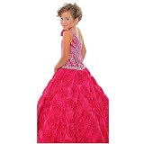 Posh Angels Blue Sequin Side Strap Rosette Pageant Dress 4-14