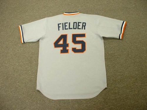 CECIL FIELDER Detroit Tigers Majestic Cooperstown THROWBACK Away Baseball Jersey, MEDIUM