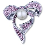 Pugster Crystal Studded Bowknotes Brooches Pin