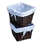 Burlington Baby Small Espresso Willow Basket Set with Liner, Blue