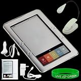Clear Hard Snap-on Case, Screen Protector, Book Light, Car and Travel-Wall Chargers for Barnes and Noble nook E-Reader Reading Device (nook NOT Included)
