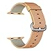 MXY Apple Watch Band, 2016 Fine Woven Nylon Strap Replacement Wrist Classic Bracelet (38MM- Gold/Red)