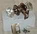 Tools & Hardware : 24% Lead Crystal Glass Passage Door Knob Set Antique Brass