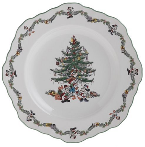 Spode Disney Christmas Tree 9-Inch Fluted Octagonal Buffet Plate