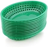 New Star 44126 Fast Food Baskets, 9.25 by 6-Inch, Green, Set of 12