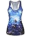 Amoluv Hot Women Blue Galaxy Printed Sleeveless T Shirt Vest Tank Tops