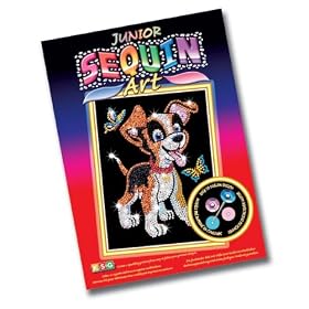 KSG Arts and Crafts Junior Sequin Art 0907 Puppy Picture Kit