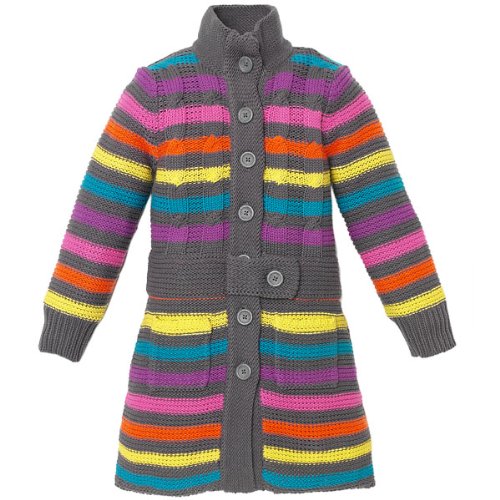striped sweater coat
