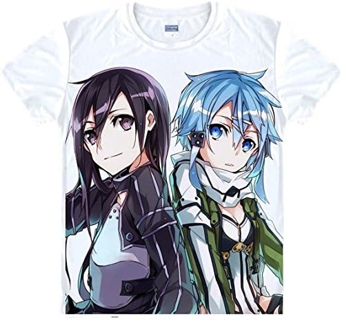 SAO Printing Short Sleeves T-shirt Tee T (XXL (US XL), White)