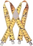 Custom LeatherCraft 110RUL Heavy Duty Tape Rule Elastic Suspenders, Ruler Print