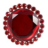 Chunky Red Acrylic and Rhinestone Stretch Fashion Ring