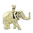 14kt Yellow Gold Elephant Good Luck Charm Pendant