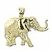 14kt Yellow Gold Elephant Good Luck Charm Pendant