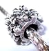 Murano Style Spacer Bead Fits Pandora Antique Silver Plated with Raised Sunflowers, 11mm (1)