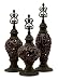 Set of 3 Elaborate Dynasty Ceramic & Metal Finials