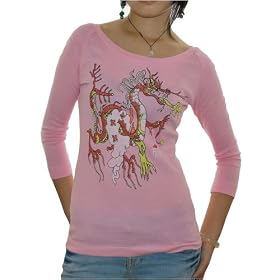 Womens Diesel pink 3/4 sleeve round neck casual t shirt blouse.