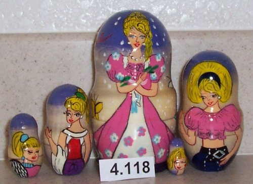 Childrens Toyshop  Toys : Barbie Russian Nesting Doll. 5 Pc / 4 in #4.118