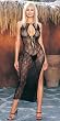 2Pc Swirl Lace Long Dress With Lace Up Front, Includes G-String