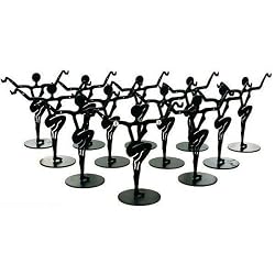 12 Black Metal Earring Dancer Jewelry Showcase Display Stands 3.25"