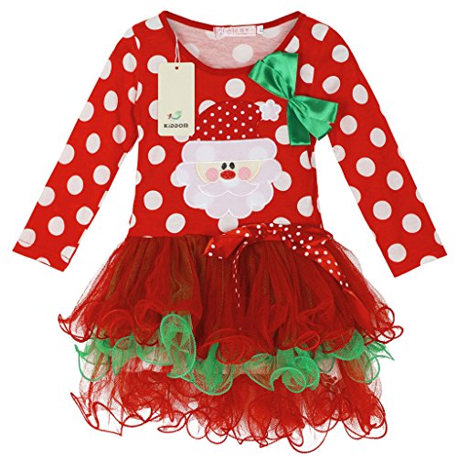 Kiddom Little Girls Christmas Costumes Long Sleeved Outfits Clothing Set