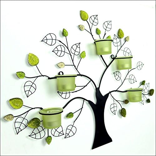 Rustic Iron Tree Shape Candlestick Wall Candle Holder Latern Art Crafts Home Wedding Decoration Christmas Free Shipping G33