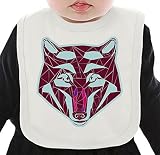 Psychedelic Wolf ネクタイを有する有機ビブ Medium