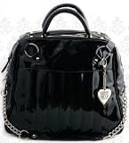 NEW LUX DE VILLE GAMBLER LARGE BAG BLACK PATENT VINYL PURSE HANDBAG TRAVEL BAG PUNK ROCK ROCKABILLY RETRO