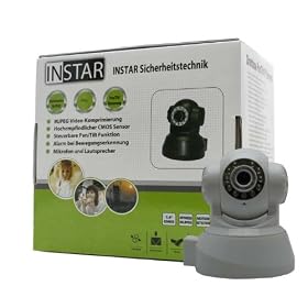 GERMAN BRAND! INSTAR IN-3010POE (white) controlable Pan Tilt POE IP Camera with 2-way Audio function and max. 15 preset Positions, build in motor, Microphone / Speaker and Alarm IO In/Output. For MAC / Windows / Linux / Android and IPhone!