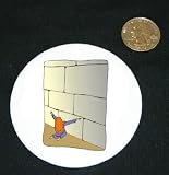 3 button pin printed with judaism, man, religion, israel, middle east, worship, jerusalem, kneeling, prayer, wailing wall