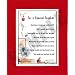 "For A Special Teacher" (female) Touching 8x10 Poem, Double-matted in Red Over White And Enhanced With Watercolor Graphics.