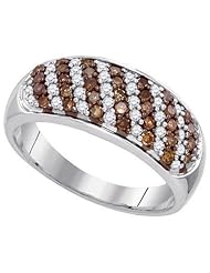 0.70CTW COGNAC DIAMOND MICRO-PAVE RING
