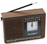 Portable Radio in Retro-Stil Holz Analog mit Quartz Uhr sehr Stylish!