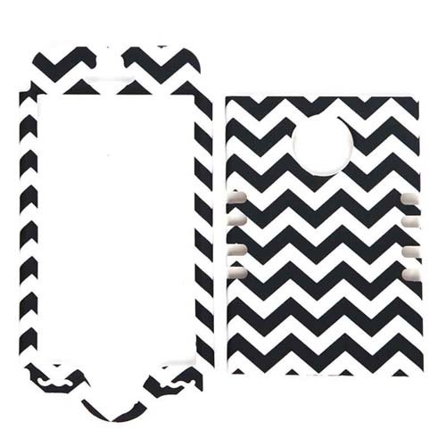 New 3-piece Black and White Chevron Stripes Impact Hybrid Combo Hard Case Cover Mint Blue Soft Skin for Iphone 5 5s