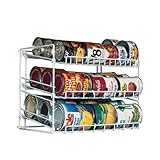 Kitchen Can Storage Rack with 3 Tier in White Finish