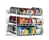 Kitchen Can Storage Rack with 3 Tier in White Finish