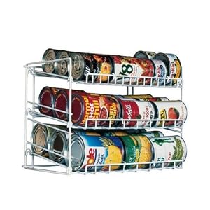 Kitchen Can Storage Rack with 3 Tier in White Finish by