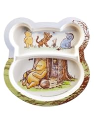 Planet Zaks Good to Go Classic Pooh Shaped Divided Plates, 8.5-Inch, Set of 2