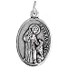 Sterling Silver St. Francis of Assisi / St. Anthony The Apostle Oval-shaped Medal Pendant, 7/8" (23mm) tall