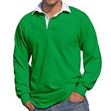 Front Row Long Sleeve Rugby Shirt, Emerald , 2XL