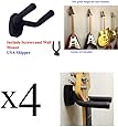 Set of 4 Guitar Hangers Hook Holder Wall Mount Display - Fits all size Guitars, TopStage(TM), w/Mounting Hardware