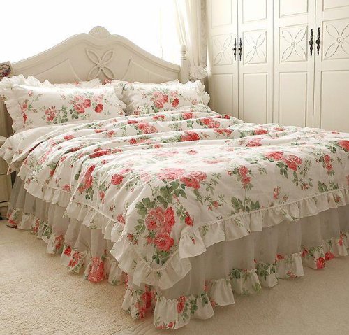Shabby and Elegante FlowerSea Ruffle/chiffon Duvet Cover Bedding Set, Twin size Shabby and Elegante FlowerSea Ruffle/chiffon Duvet Cover Bedding Set, Twin size
