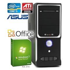 Leiser PC - CSL Speed H4559 (Core i5) - Multimedia QuadCore! PC-System mit Intel Core i5-2400 4x 3100 MHz, 1000GB SATA, 8192MB DDR3, ASUS Mainboard, Radeon HD 5450 2048MB, DVD-RW, 7.1 Sound, GigLAN, Windows 7 Home Premium, Office 2010